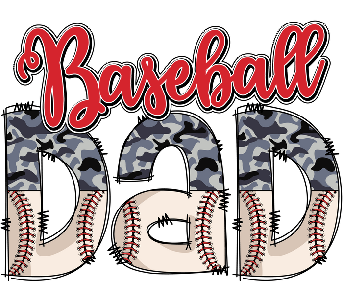 Baseball Dad Design pressed on a garment