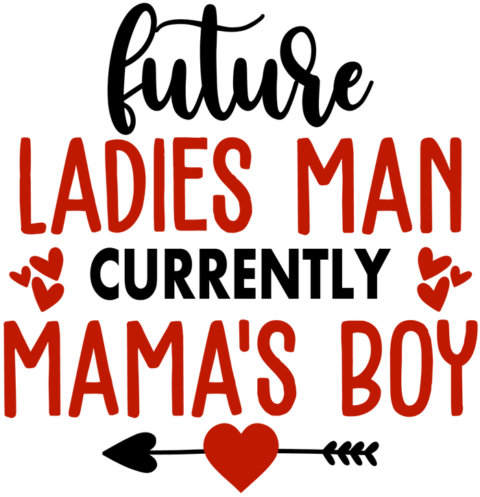 Future Ladies Man Currently Mama's Boy Design pressed on a garment