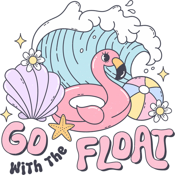 Go With The Float Design pressed on a garment