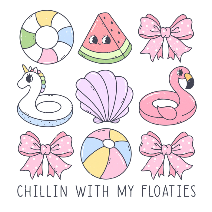 Chillin With My Floaties Design pressed on a garment