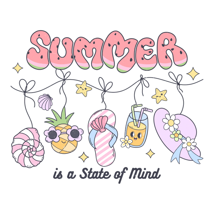 Summer Is A State of Mind Design pressed on a garment