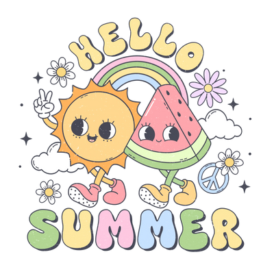 Hello Summer Design DTF-Ready to Press (V9) | DTF Dallas - DTF Dallas 
