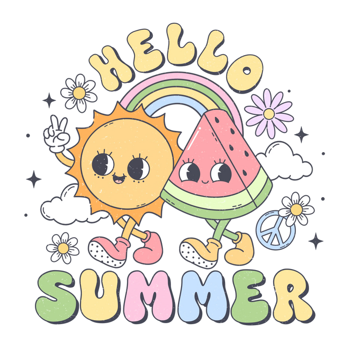 Hello Summer Design  Seaside Story Collection pressed on a garment