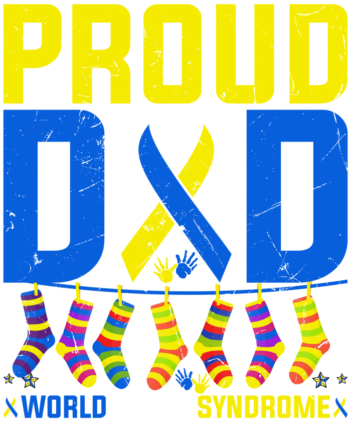 Proud Dad World Down Syndrome Design pressed on a garment