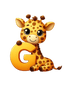 Animal Alphabet G Giraffe Design - DTF Ready To Press