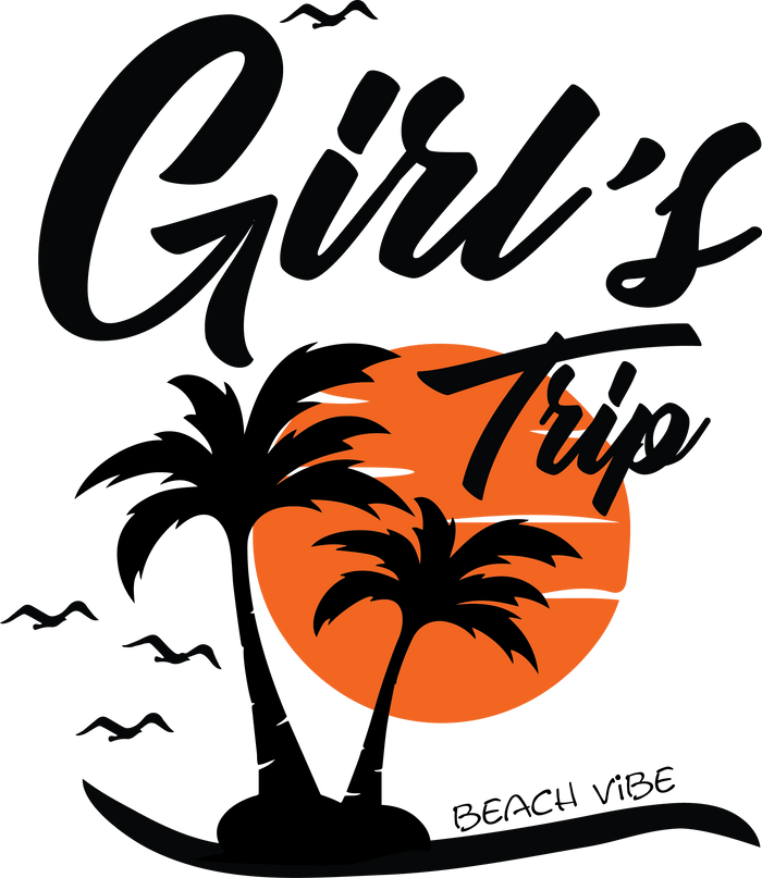 Girl's Trip Beach Vibe Design pressed on a garment