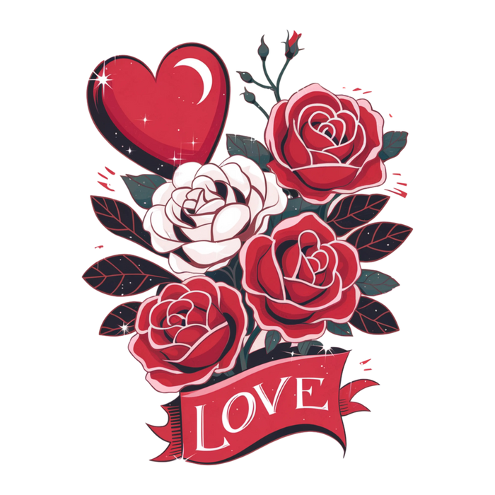 Girl Valentine Heart Design pressed on a garment