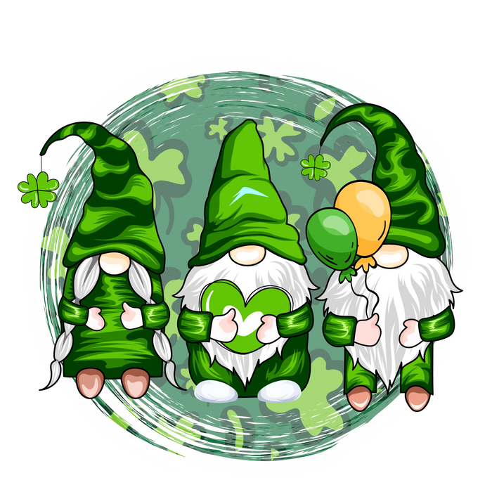 Gnomes Happy Patrick's Day Design pressed on a garment
