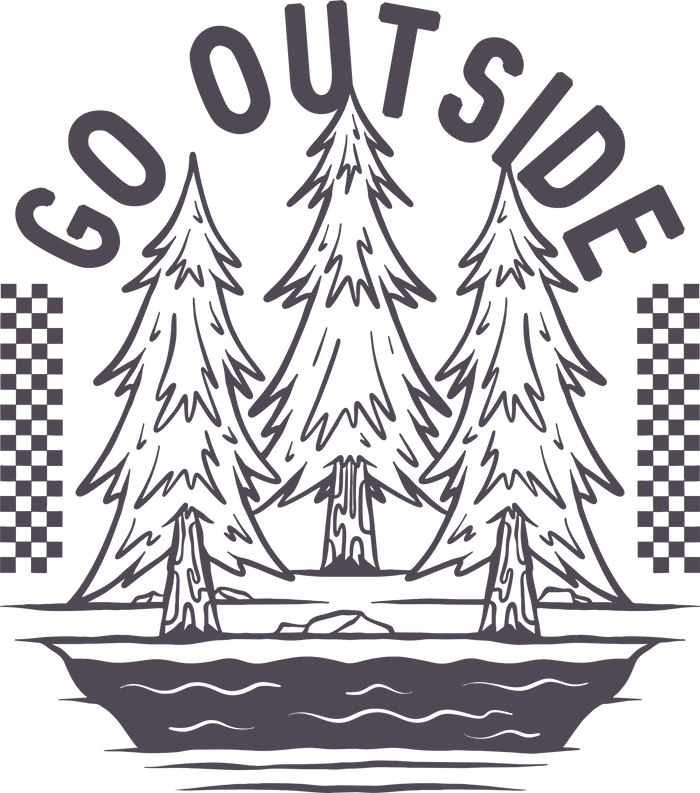 Go Outside Design pressed on a garment