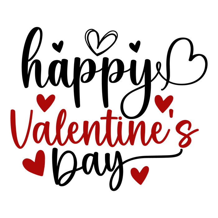 Happy Valentine's Day Heart Design pressed on a garment