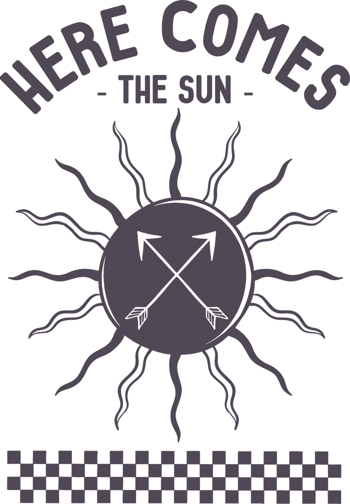 Here Comes the Sun Design  Sunset Mood Collection pressed on a garment