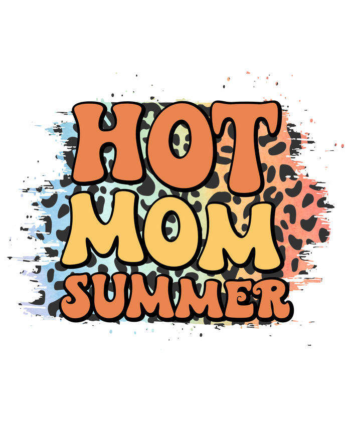 Hot Mom Summer Design pressed on a garment