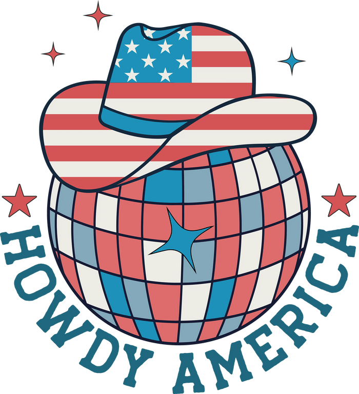 Howdy America Design pressed on a garment