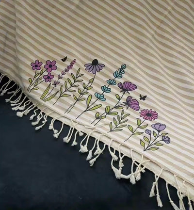 Custom | Cotton Blank Beach Towel - Classical Series Prewashed Peshtemal Towel 37" x 71"
