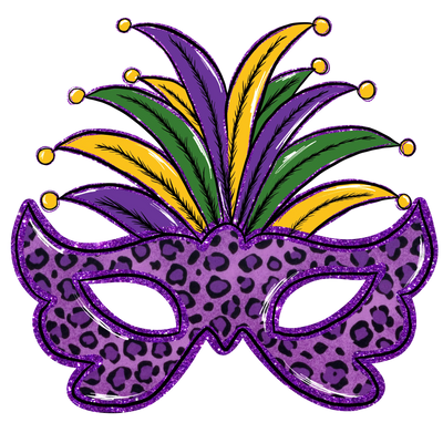 Mardi Gras Carnival Mask Design - DTF Ready To Press - DTF Dallas 