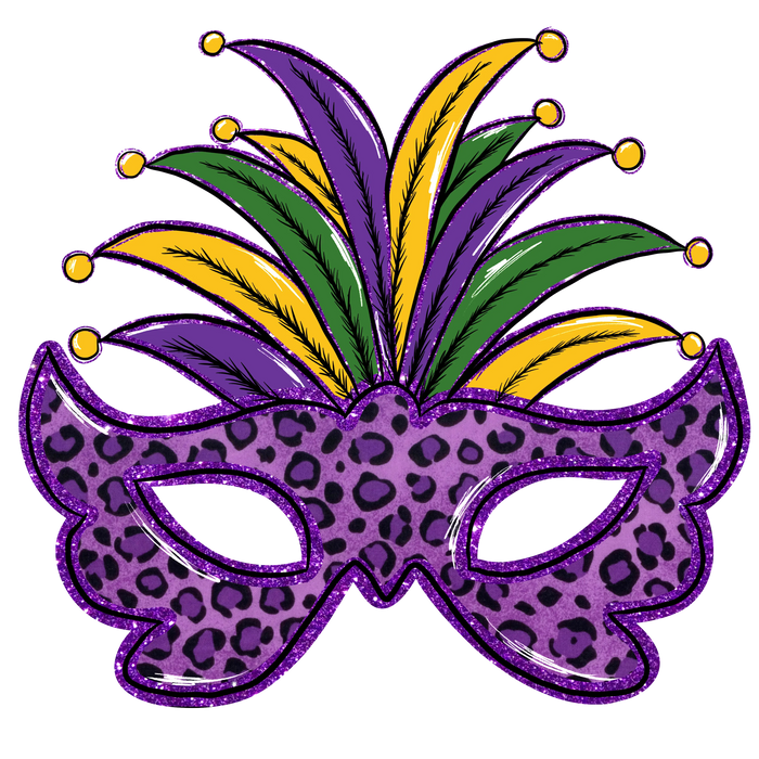 Mardi Gras Carnival Mask Design pressed on a garment