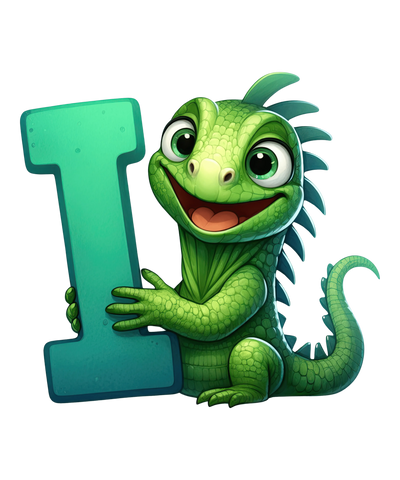 Animal Alphabet I Iguana Design - DTF Ready To Press - DTF Dallas 