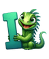 Animal Alphabet I Iguana Design - DTF Ready To Press