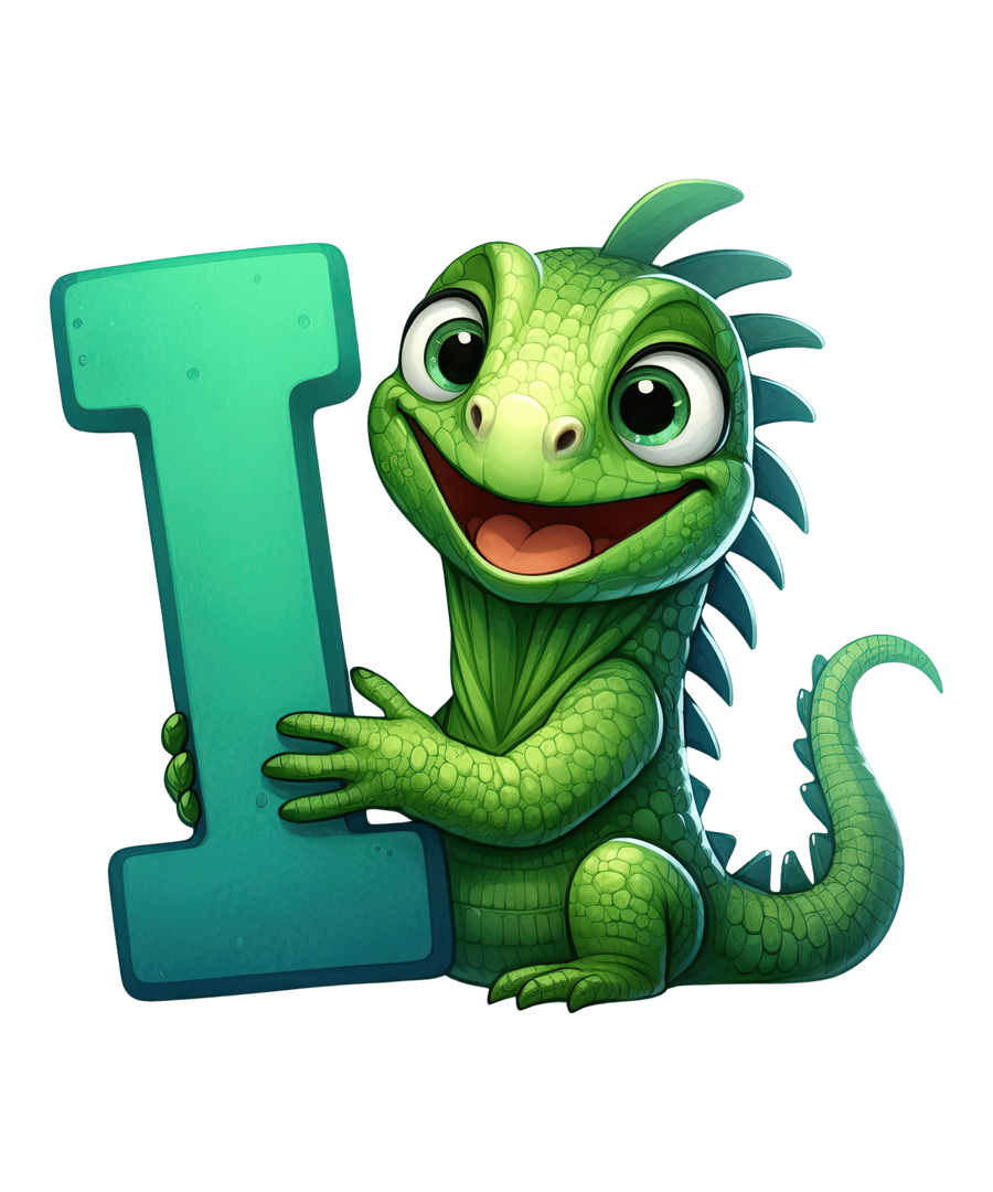 Animal Alphabet I Iguana Design - DTF Ready To Press