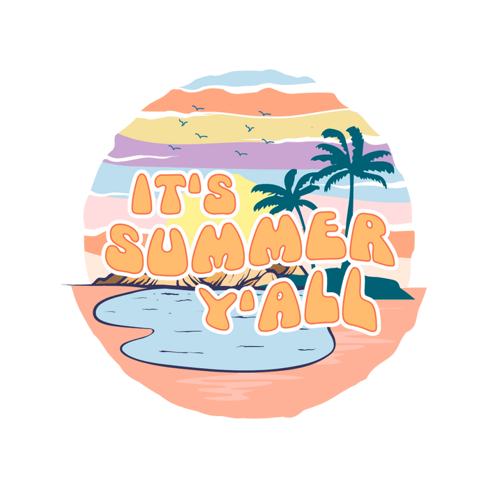 It's Summer Y'all Design pressed on a garment