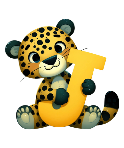 Animal Alphabet J Jaguar Design - DTF Ready To Press - DTF Dallas 