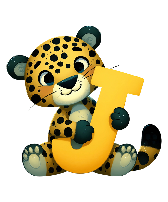 Animal Alphabet J Jaguar Design pressed on a garment