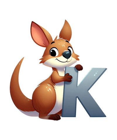 Animal Alphabet K Kangaroo Design | DTF Dallas - DTF Dallas 