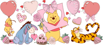 Winnie the Pooh Glass Cup Wrap V1 | DTF Dallas - DTF Dallas 