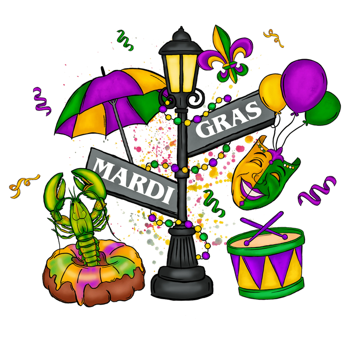 Mardi Gras Carnival  Ready Press Crescent City Collection pressed on a garment