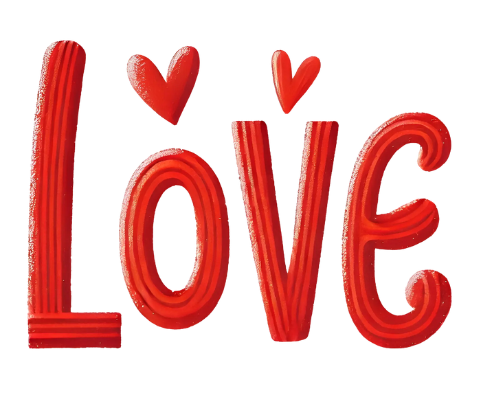 Love Valentine's Day Design pressed on a garment