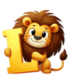 Animal Alphabet L Lion Design - DTF Ready To Press