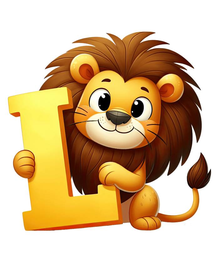 Animal Alphabet L Lion Design pressed on a garment
