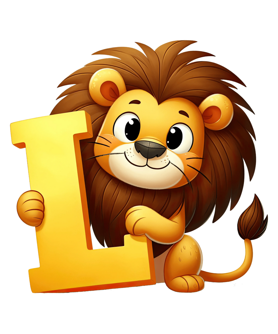 Animal Alphabet L Lion Design - DTF Ready To Press