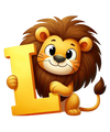 Animal Alphabet L Lion Design - DTF Ready To Press