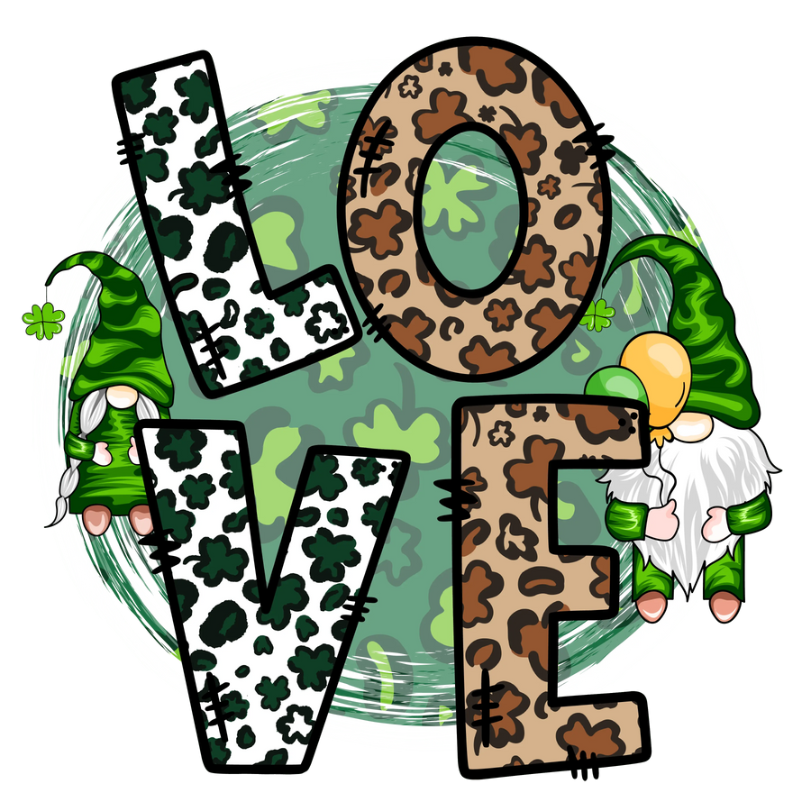 Saint Patty Day Love Leopard Design | DTF Dallas