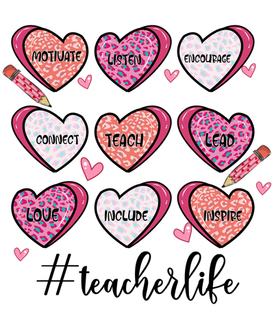 Sarcastic Teacher Life Design - DTF Ready To Press - DTF Dallas 