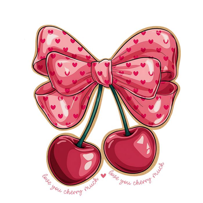 Love You Cherry Much Design pressed on a garment