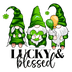 Lucky Blessed Gnomes St Patrick's Day Design - DTF Ready To Press