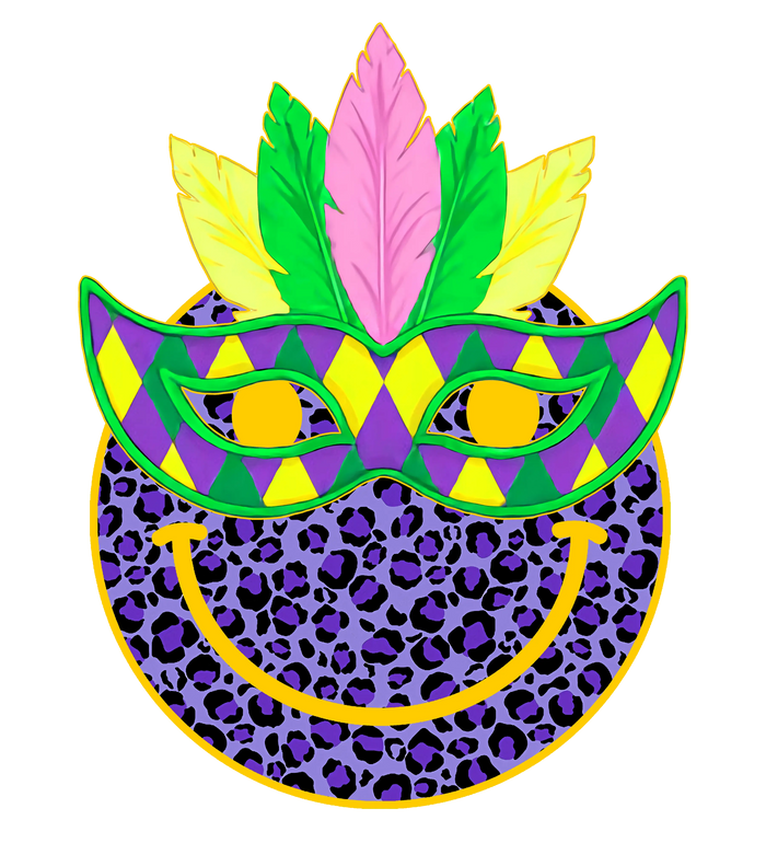 Smiley Mardi Gras Party Design pressed on a garment
