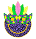 Smiley Mardi Gras Party Design - DTF Ready To Press