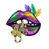 Mardi Gras Lips Design - DTF Ready To Press