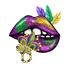 Mardi Gras Lips Design - DTF Ready To Press