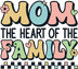 Mom The Heart Of The Family Design - DTF Ready To Press