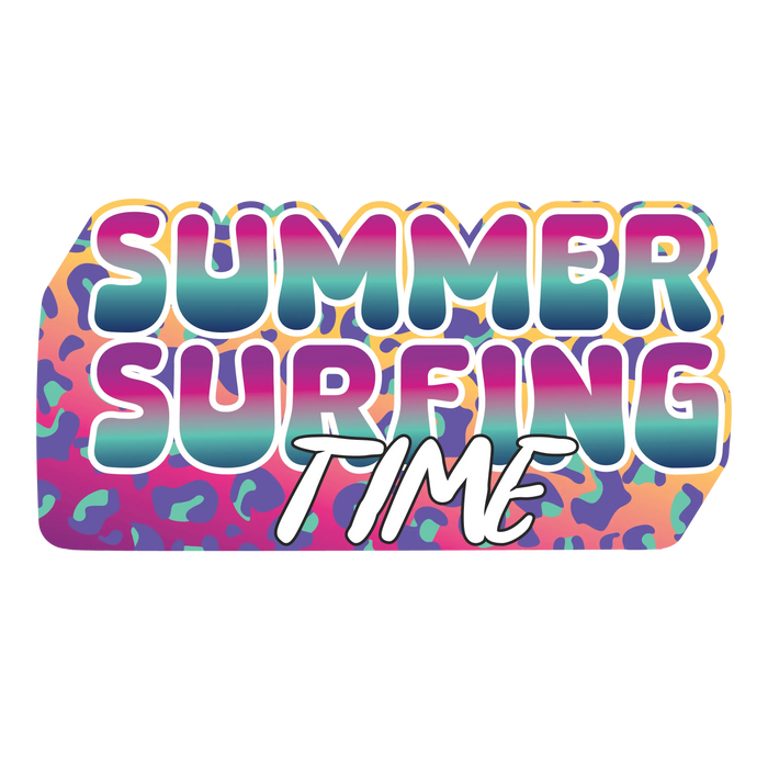 Summer Surfing Time Design pressed on a garment