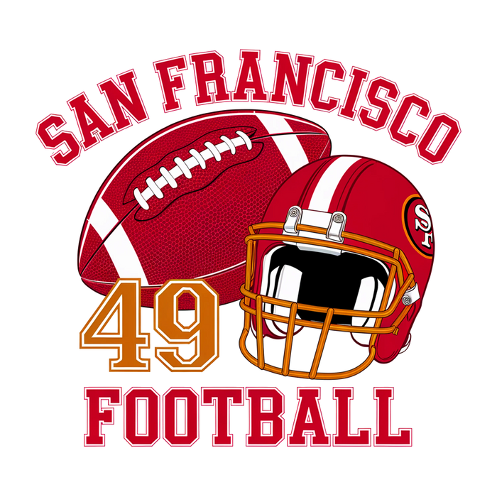 San Francisco 49ers Design pressed on a garment