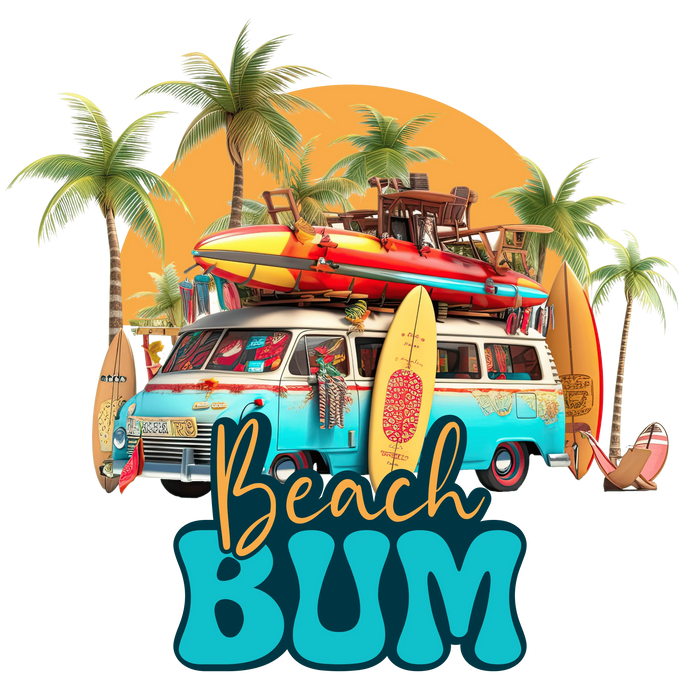 Beach Bum Design pressed on a garment