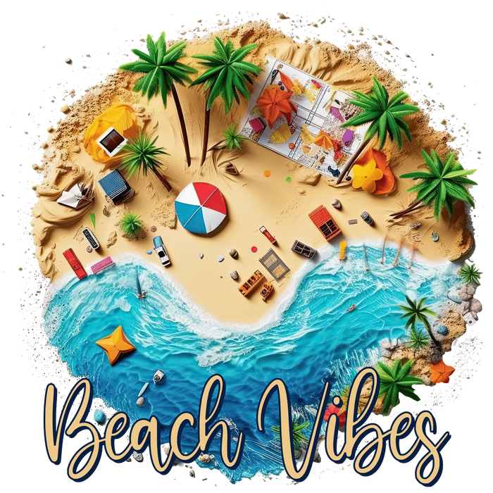 Beach Vibes Design  Blue Horizon Collection pressed on a garment