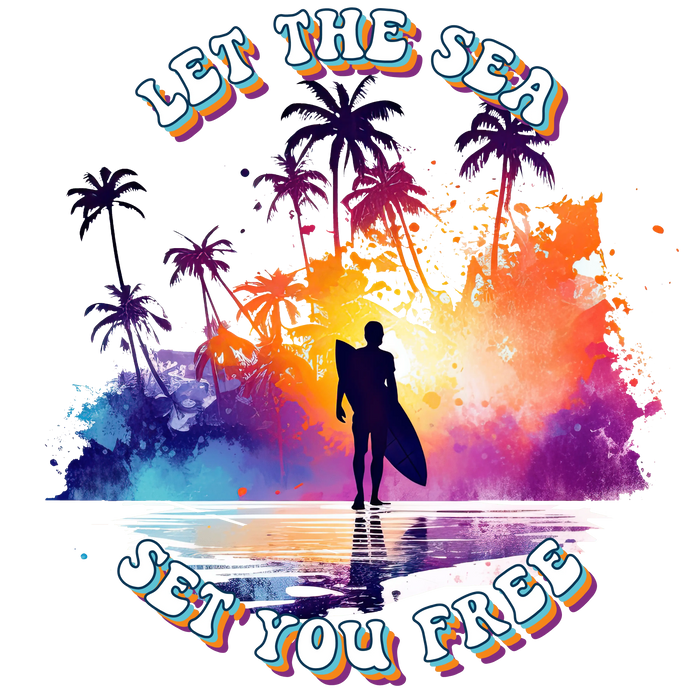 Let The Sea Set You Free Design pressed on a garment