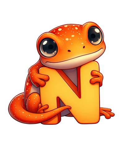 Animal Alphabet N Newt Design - DTF Ready To Press - DTF Dallas 