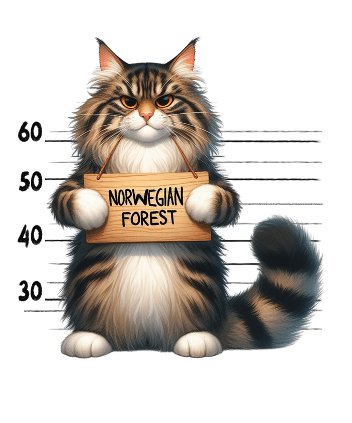 Norwegian Forest Cat Design pressed on a garment